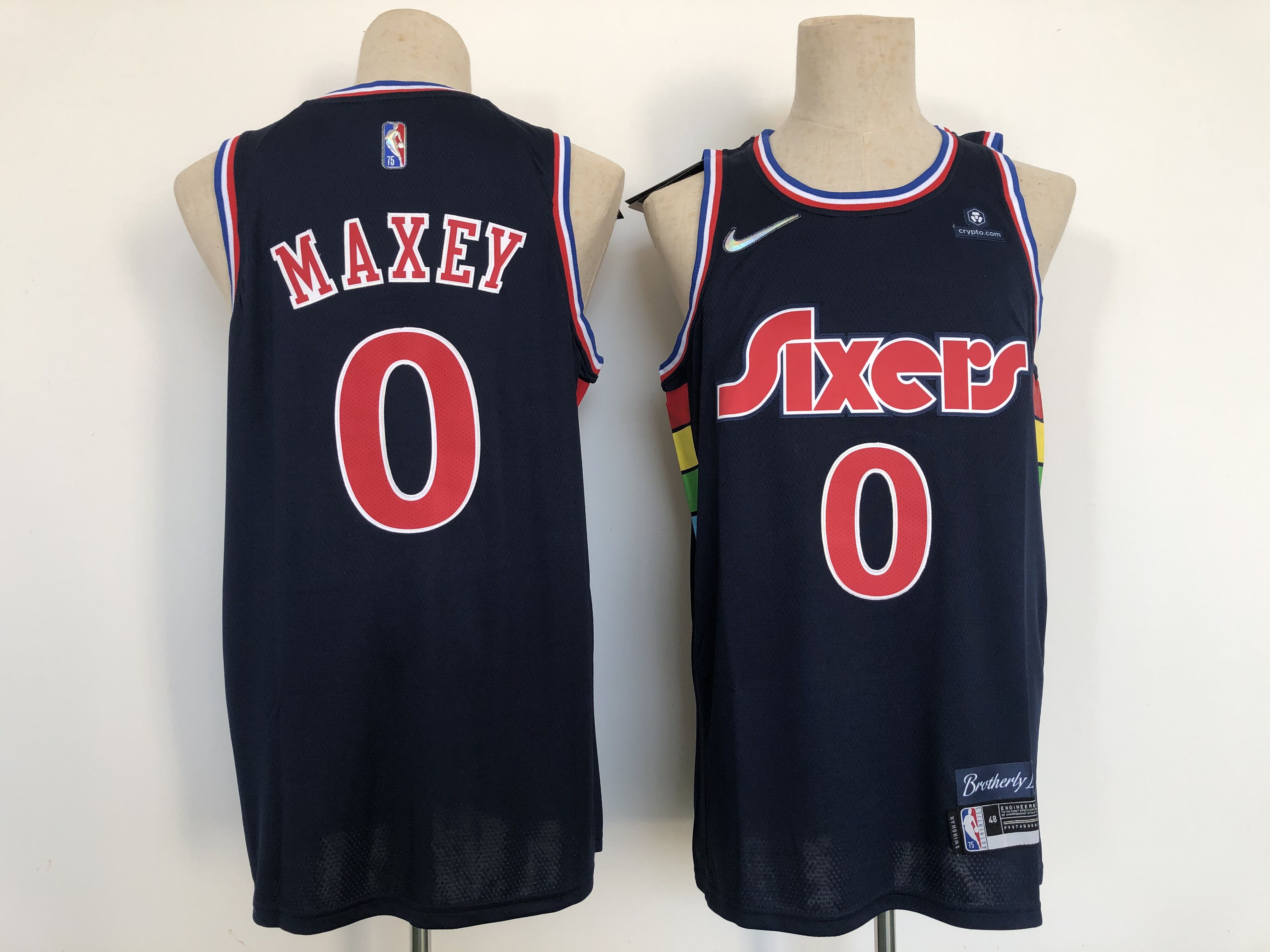 2022 NBA Men Philadelphia 76ers 0 Maxey blue Nike city edition jersey